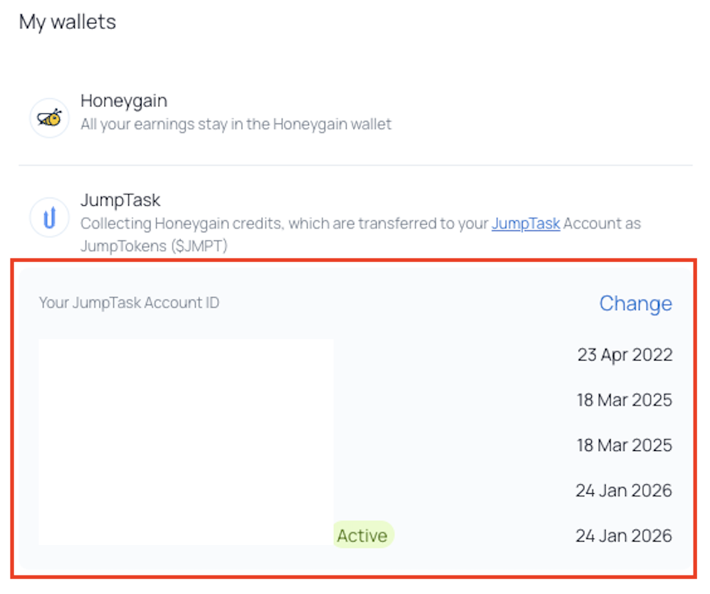 JumpTask Account ID location in the profile section