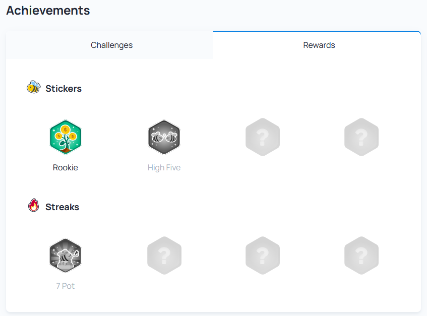 Achievement reward types