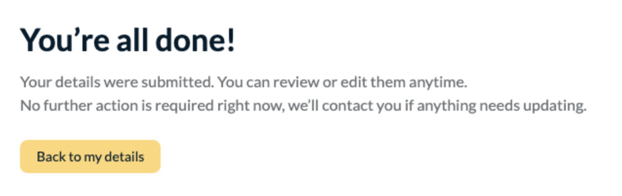Completed Tipalti registration with PayPal as the payment method